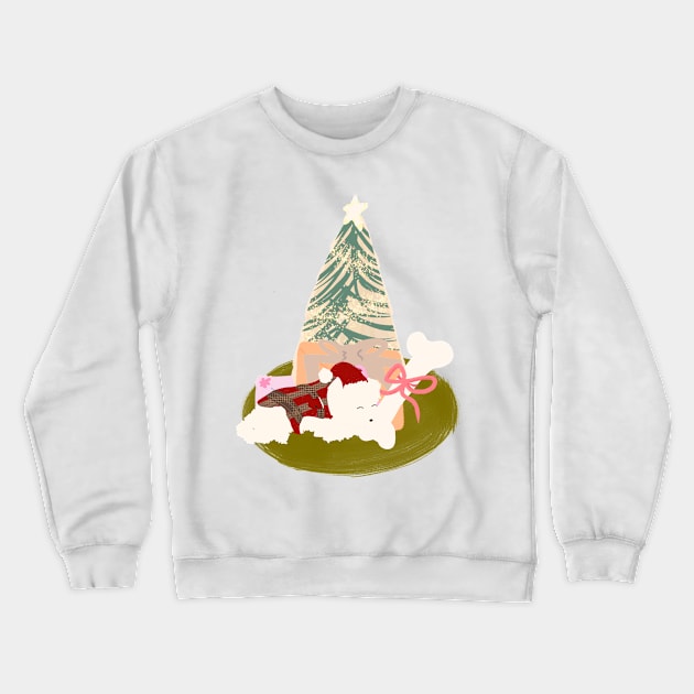 Christmas Maltipoo Crewneck Sweatshirt by PatternbyNOK